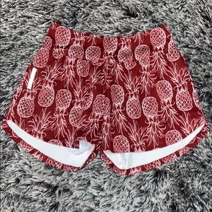 Love fitness red pineapple shorts with liner